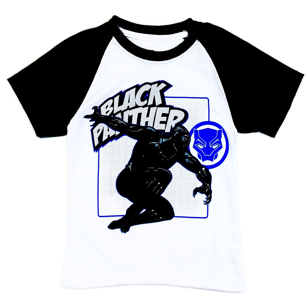 Printed T-shirt - White/Black Panther - Kids