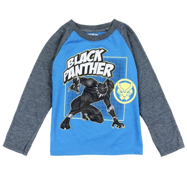 BLACK PANTHER MARVEL  T-Shirt Longsleeve cotton officially licensed 