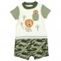 Weeplay Baby 2 Lions Olive Green Applique Baby Boys Romper Space City Kids Clothing Store