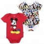 Disney Mickey Mouse 2 Pack Onesie Set With Easy Change Snaps Jeresy Construction Tagless Space City Kids Clothing