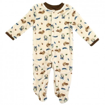 Weeplay Owl and Raccoon Soft Plush Baby Boys Coverall Space City Kids Clothing Store