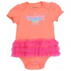 DC Comics Wonder Woman Coral Onesie With Tutu Space City Kids Clothing Store