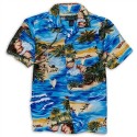 Street Rules Blue Hawaiian Print Button Down Shirt Space City Kids Clothing Store