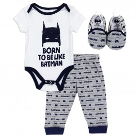 DC Comics Batman Born To Be Like Batman Baby Boys 3 Piece Set Space City Kids Clothing Store