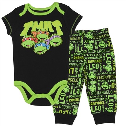 Shorts Set Bib Teenage Mutant Ninja Turtles Baby Boys Blue Bodysuit TMNT 